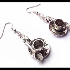 Teacup SaucerSpoon Earrings 
Alice in Wonderland
